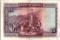 Spagna 25 Pesetas P. Calderon de la Barca - 1928 - Serial E - VF - P.74