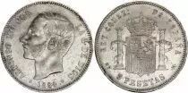 Spagna 5 Pesetas,  Alfonso XII - Arms - 1884 (84) MS-M