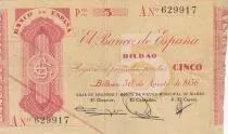 Spagna 5 Pesetas - Caja de Ahorros y Monte de Piedad Municipal de Bilbao - 1937 - P.S551b-1