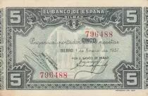 Spagna 5 Pesetas - Por el banco de Bilbao -1937 - P.S561
