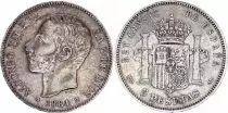 Spagna 5 Pesetas Alfonso XII - 1884 (84)  MS-M - VF - KM.688