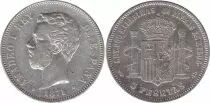 Spagna 5 Pesetas Amadeo I - Arms - 1871