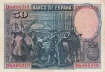 Spagna 50 Pesetas  - D. V&eacute;lasquez - 1928 - Serial E - VF - P.75
