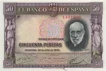 Spagna 50 Pesetas - Santiago Ramon y Cajal - 1935 - P.88