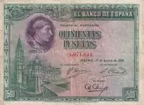 Spagna 500 Pesetas - Cardenal Cisneros - 1928