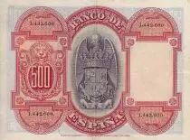 Spagna 500 Pesetas - Isabel the Catholic - Arms - 1927 - P.73a