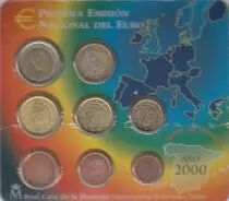Spagna Spain Complete set 2000 - 8 coins Euro