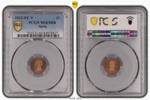 Spain 1 centimo - Alfonso XIII  - 1912 - PCGS MS 65RB