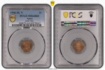 Spain 1 centimo - Alfonso XIII  -1906 - PCGS 64RD