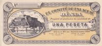 Spain 1 Peseta - El comité de enlace de Dénia - 1936
