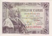Spain 1 Peseta - Queen Isabella la Catolica - 1945 - P.128