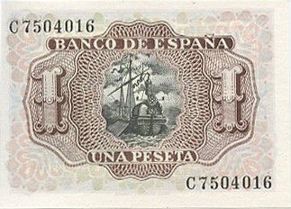 Spain 1 Peseta 1953 P-144 Banknotes UNC