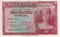 Spain 10 Pesetas - Woman head - 1935 - P.86