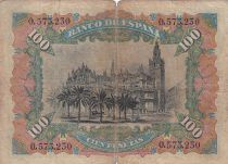 Spain 100 Pesetas - Woman seated - Cathedral of Sevilla - 1907 - P.64a