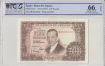 Spain 100 Pesetas 1953 - J.R. de Torres - PCGS 66 OPQ
