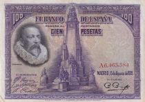 Spain 100 Pesetas M. De Cervantes - 1928 - Varieties Serial - F+ to VF - P.76