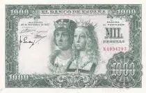 Spain 1000 Pesetas - Catholics kings - Coat of arms - 1957 - Serial N