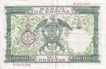 Spain 1000 Pesetas - Catholics kings - Coat of arms - 1957 - Serial W - P.78