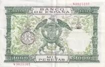 Spain 1000 Pesetas - Catholics kings - Coat of arms - 1957 - Serial W - P.78