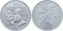 Spain 12 Euros Juan Carlos and Sofia - Presidency European Union 2002
