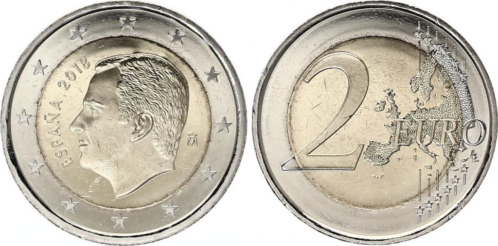 Евро 24 группы. Монета 1 евро 2018 Испания. Монета евро Король. 2 Евро Испания 2010 пруф.