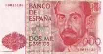 Spain 2000 Pesetas - Juan Ramon Jimenez  - 1980 - Serial M - P.159