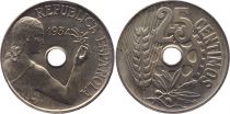 Spain 25 centimos - Republic  -1934