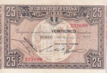 Spain 25 Pesetas - Bilbao - 1937 - P.S563