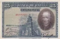 Spain 25 Pesetas - P. Calderon de la Barca - 1928 - Serial D