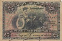 Spain 25 Pesetas - Seated Woman - 1907 - Series 6