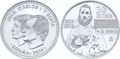 Spain 30 Euros Juan Carlos and Sofia - El Greco 2014