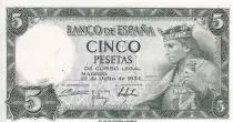 Spain 5 Pesetas - Alfonso X - 1954 - P.146