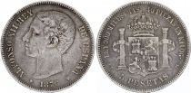 Spain 5 Pesetas - Alfonso XII - Arms - 1876 - Silver - KM.671