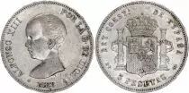 Spain 5 Pesetas,  Alfonso XIII - Arms - 1888 (88) MP-M
