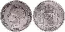 Spain 5 Pesetas,  Alfonso XIII - Arms - 1893 (93)PG-L