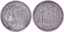 Spain 5 Pesetas,  Alfonso XIII - Arms -1893 (93 ) PG V