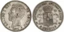 Spain 5 Pesetas,  Amadeo I - Arms - 1871