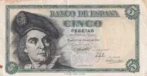 Spain 5 Pesetas - Elcano - 1948 - Letter B - P.136