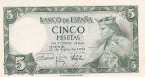 Spain 5 Pesetas - King Alfonso X - 1954 - Letter N - P.146
