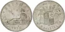 Spain 5 Pesetas - Liberty seated - Arms - 1870 - Silver - KM.655