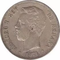 Spain 5 Pesetas Amadeo I - Arms - 1871