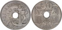 Spain 50 centimos - Arms, Anchor  -1949(51)