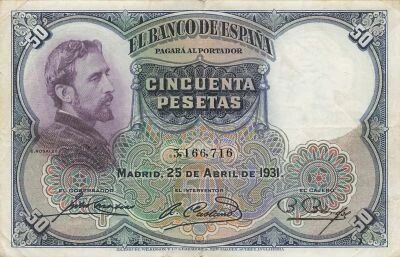 Spain 50 Pesetas - E. Rosales - 1931 - P.82