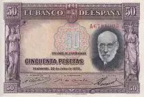 Spain 50 Pesetas - Santiago Ramon y Cajal - 1935 - Serial A - P.88b