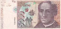 Spain 5000 Pesetas - Christophe Colomb - Bateaux - 1992 - Without serial - P.165