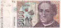 Spain 5000 Pesetas - Christophe Colomb - Boats - 1992