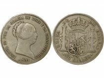 Spain Isabella II - 20 Silver Reales - 1851 Sevilla