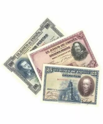 Spain LOT DE 3 BILLETS ESPAGNE - MILL�SIMES VARI�S (1920-1930)
