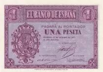 Spanien 1 Peseta - Arms - Burgos - 1937