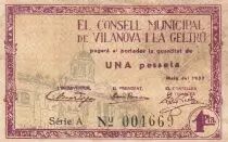 Spanien 1 Peseta - Vilanova i La Geltru - 1937